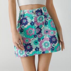 The Ragged Priest Floral Mini Skirt